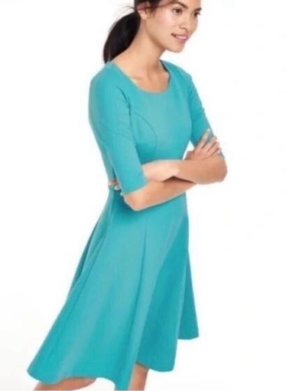 Boden Alice Ponte Fit and Flare
Dress Turquoise size 6R